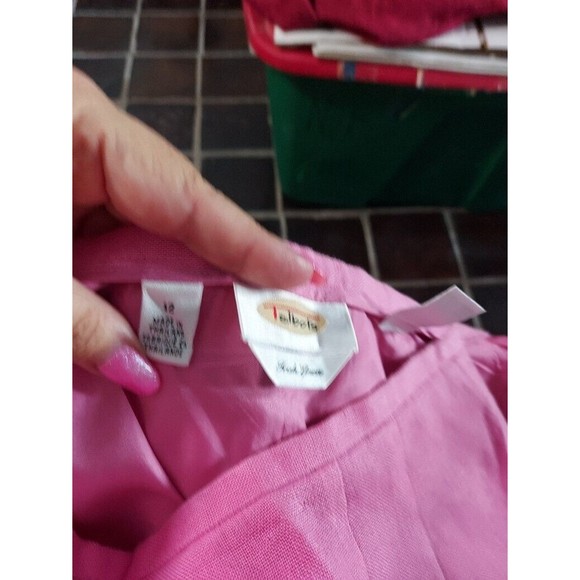 TALBOTS Barbie Pink Irish Linen side Zip Pants Size 12 - Picture 6 of 9